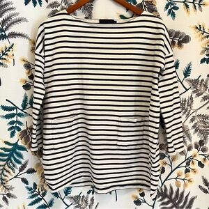 Black and White Striped Women's Top